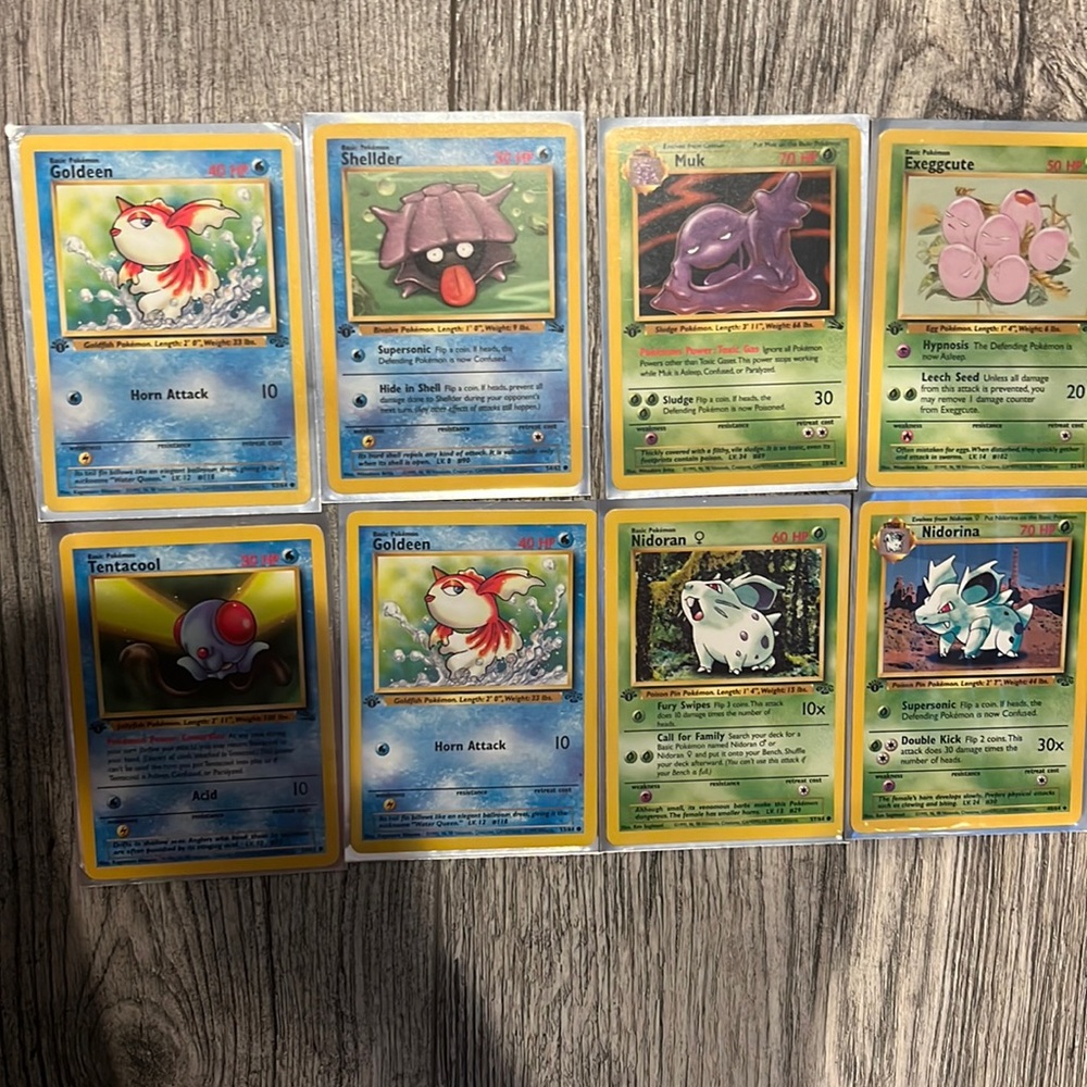 Blue and Green set of first edition & mint - gem mint condition cards.